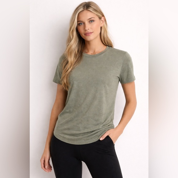 lululemon athletica Tops - Lululemon Olive Green Tee Minimalist Athleisure Active Top XS S